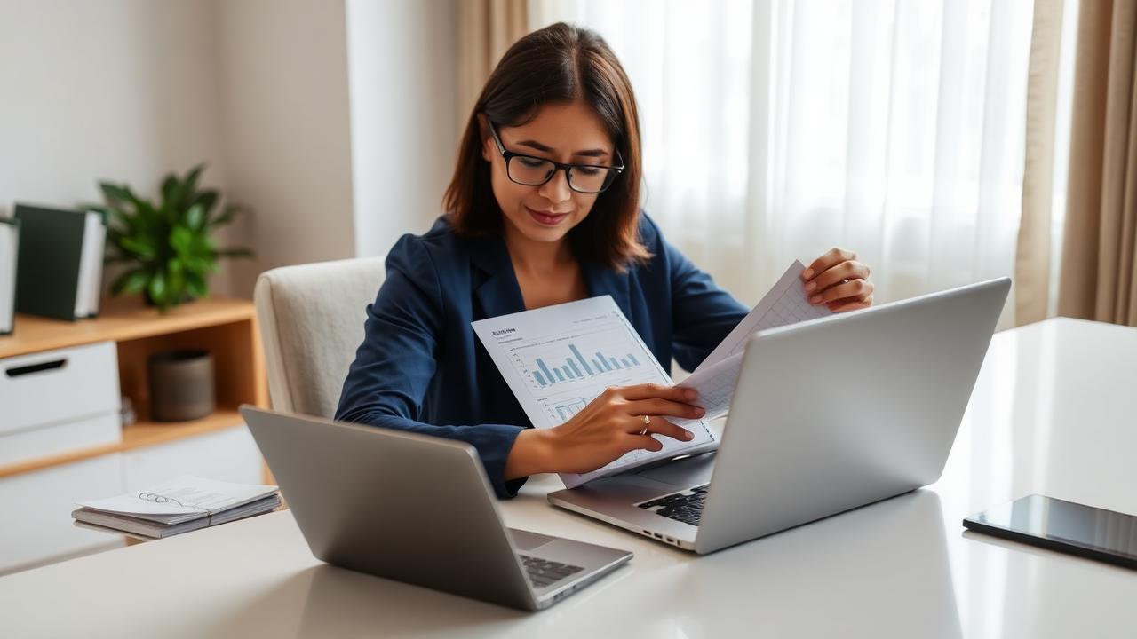 Person calmly organising bills and statements into one folder at a tidy desk in Singapore