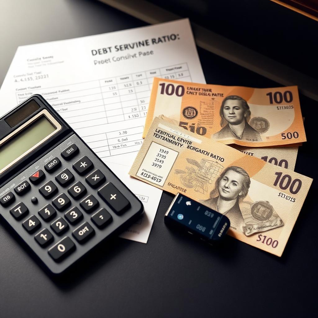 Calculator, payslips and Singapore dollar notes used to work out debt-servicing ratios